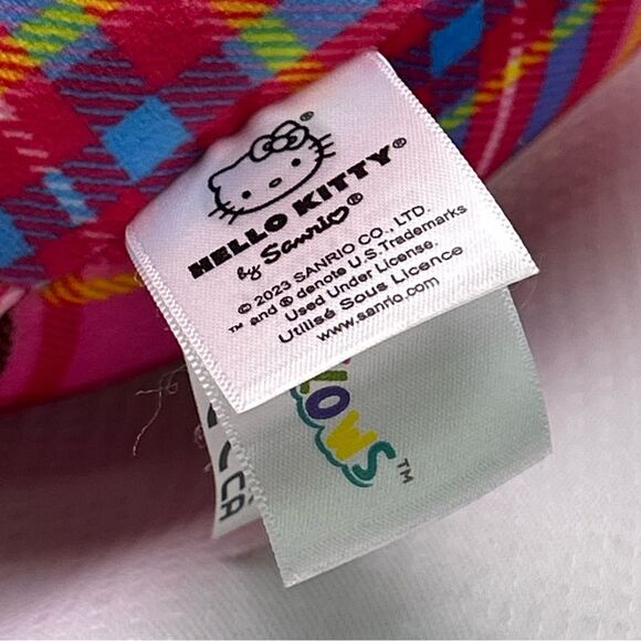 Squishmallows Kellytoy Plush Hello Kitty Sanrio 8” Hello Kitty Pink Plaid - Picture 6 of 6